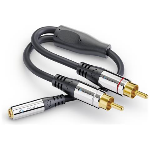 S-ACA004 cavo audio 0,25 m 2 x RCA 3.5mm Nero - Foto 4