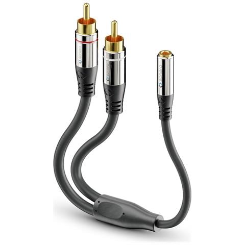 S-ACA004 cavo audio 0,25 m 2 x RCA 3.5mm Nero - Foto 1