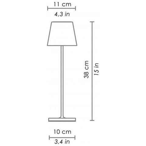 Lampada A Led Da Tavolo Poldina Pro Blu Avio Foglia Oro Craquelè Ricaricabile E Dimmerabile Con Batteria Fino A 12 Ore - Foto 1