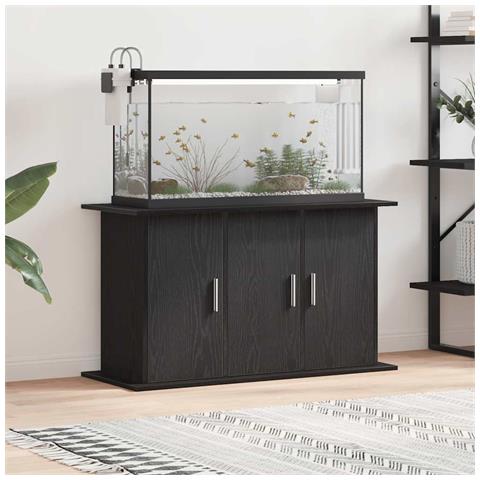 Supporto Acquario 101x41x58 cm Legno Multistrato Rovere Nero - Foto 1