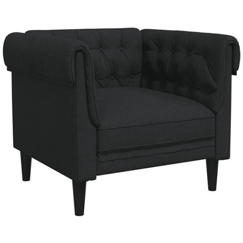 Poltrona Chesterfield Nera In Tessuto - Foto 2