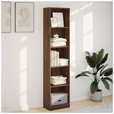 Libreria Rovere Marrone 40x24x176 Cm In Legno Multistrato - Foto 3