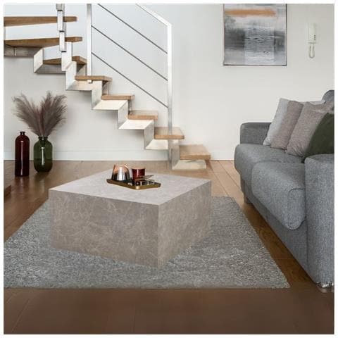 Tavolino Da Salotto Lola Effetto Marmo Beige 80x80x40 Cm. - Foto 1