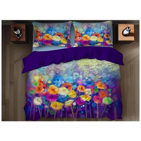 Copripiumino Matrimoniale Stampa Digitale Made Italy 100% Cotone Garden - Foto 1