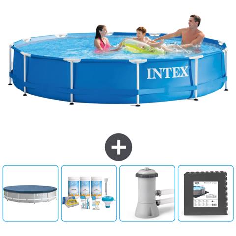 Piscina Fuori Terra - In Giro - 366x366x76 Cm - Blu - Include Accessori Coordinati Cb3 - Foto 1