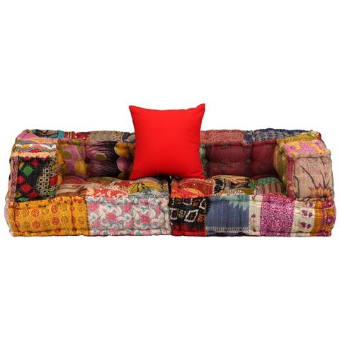 Lusso Casadino - Pouf Modulare A 2 Posti In Tessuto Patchwork - Foto 1