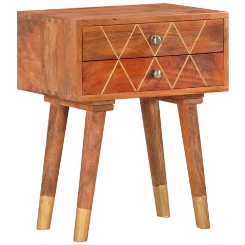 Lusso Casadino -  Comodino 40x30x58 Cm In Legno Massello Di Mango - Foto 2