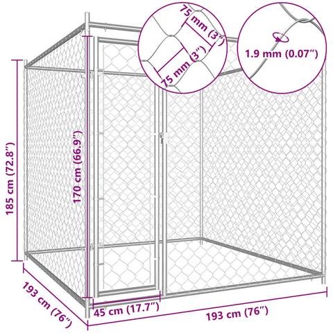 Canile Da Esterno 193x193x185 Cm - Foto 6