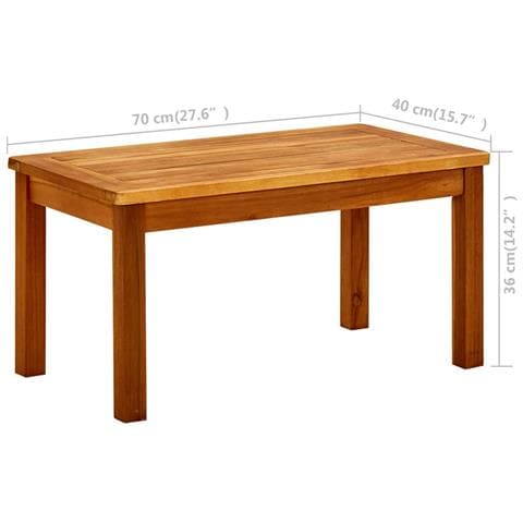 Tavolino Da Giardino 70x40x36 Cm In Legno Massello Di Acacia - Foto 7