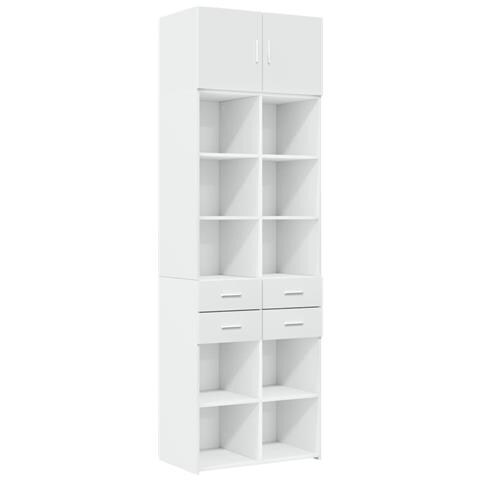 Lusso Casadino -  Mobile Portaoggetti Bianco 70x42,5x225 Cm In Truciolato - Foto 1