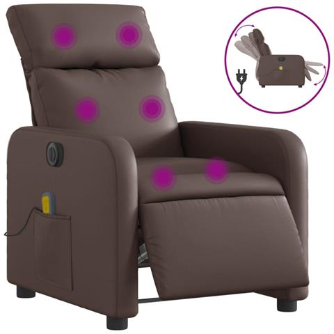 Lusso Casadino -  Poltrona Massaggiante Elettrica Marrone In Similpelle - Foto 1