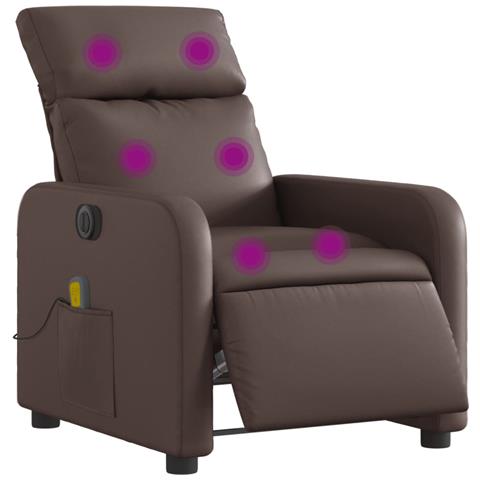 Lusso Casadino -  Poltrona Massaggiante Elettrica Marrone In Similpelle - Foto 2
