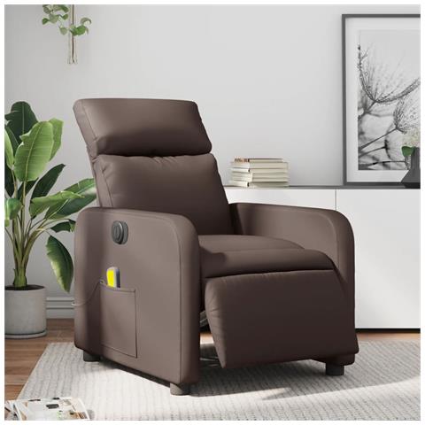 Lusso Casadino -  Poltrona Massaggiante Elettrica Marrone In Similpelle - Foto 8