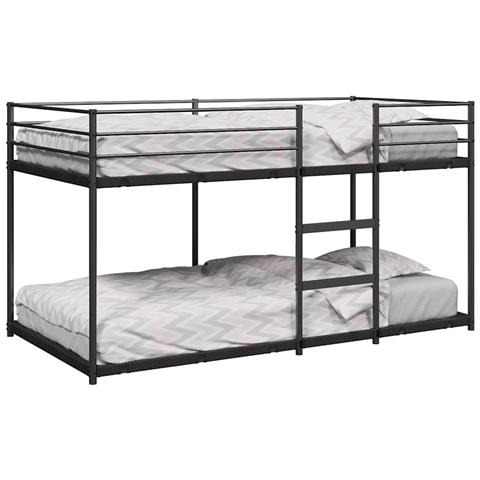 Letto a Castello senza Materasso Nero 100x200 cm in Acciaio - Foto 2