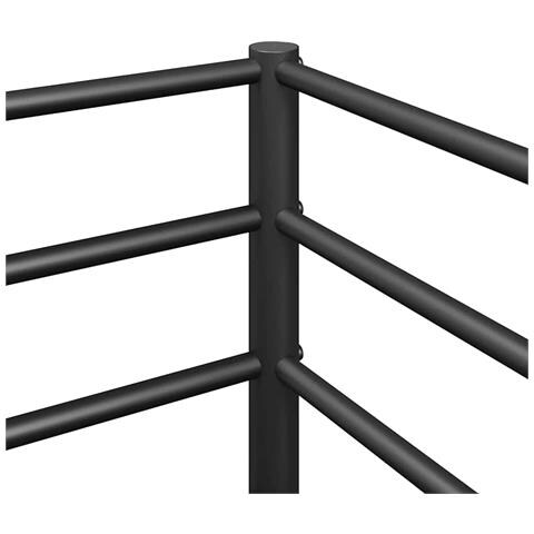 Letto a Castello senza Materasso Nero 100x200 cm in Acciaio - Foto 9