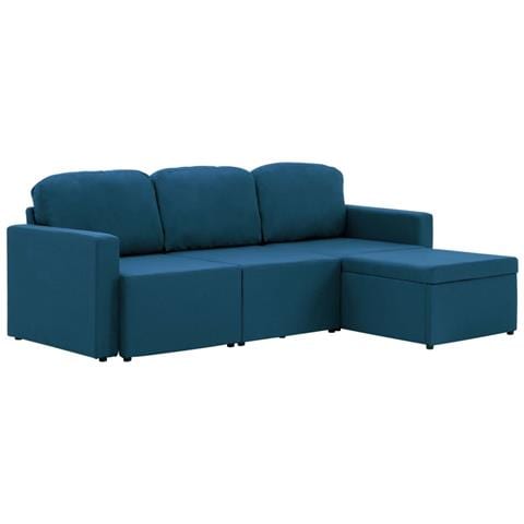 Lusso Casadino -  Divano Letto Modulare A 3 Posti Blu In Tessuto - Foto 1