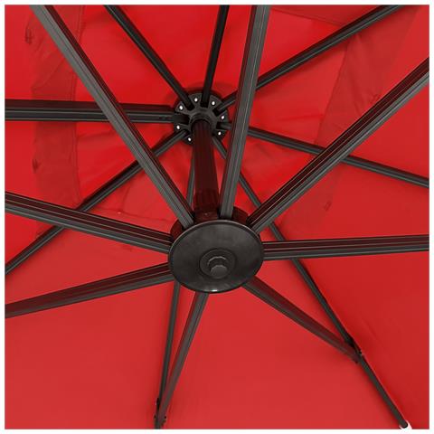 Ombrellone Quadrato Molokai 3x3m Rosso + Copertura - Foto 7