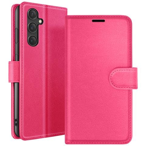 Custodia A Portafoglio Per Galaxy S23 Fe Con Funzione Di Supporto E Linguetta Magnetica, Fucsia - Foto 1