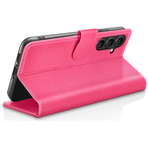 Custodia A Portafoglio Per Galaxy S23 Fe Con Funzione Di Supporto E Linguetta Magnetica, Fucsia - Foto 2