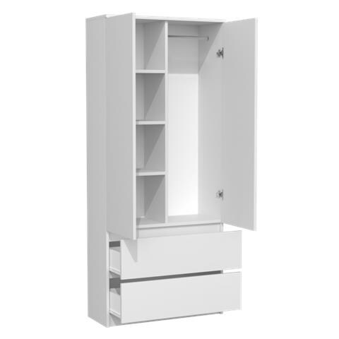 SZAFA MALWA B armadio /guardaroba per camera da letto 5 ripiani 2 porta /porte Bianco - Foto 2