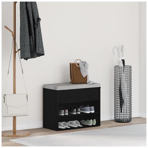 Panca Hall in Nero Rovere 60x30x45 cm in Legno ingegnerizzato - Foto 2