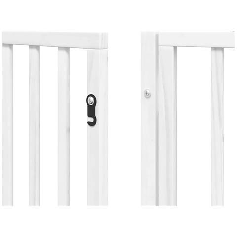 Cancello Cani Porta Pieghevole Bianco 6 Pannelli 480 cm Pioppo - Foto 9