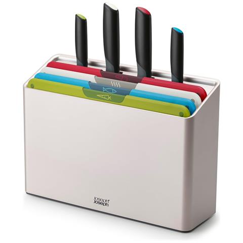 Set Taglieri Folio Icon Otto Pezzi Codificati Per Colore Antiscivolo Con Quattro Coltelli In Acciaio Inox Giapponese E Custodia Organizzatrice - Foto 1