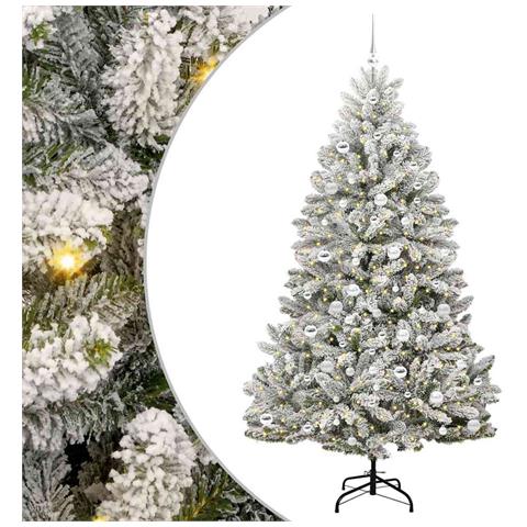 Albero di Natale artificiale con 300 LED Verde e Bianco 210 cm - Foto 1