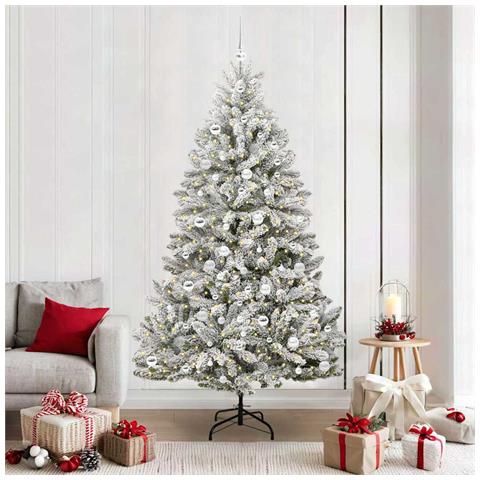 Albero di Natale artificiale con 300 LED Verde e Bianco 210 cm - Foto 2