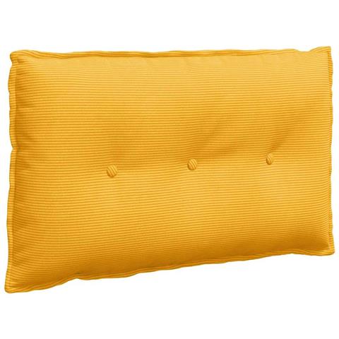 Cuscino per Schiena Giallo Chiaro 80 x 50 cm Tessuto in Cords - Foto 1