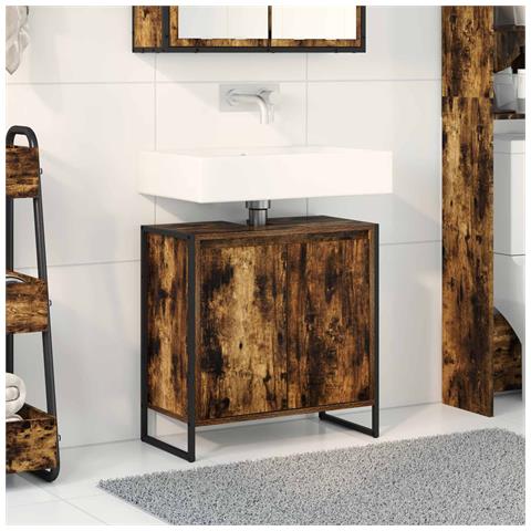 Mobile da Bagno con porta Quercia Fumosa 60 x 30 x 60 cm - Foto 2