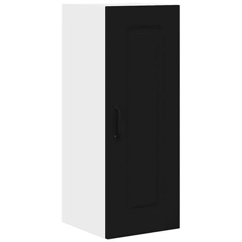 Pensile cucina con porta Nero 30 x 31 x 80 cm Legno multistrato - Foto 1