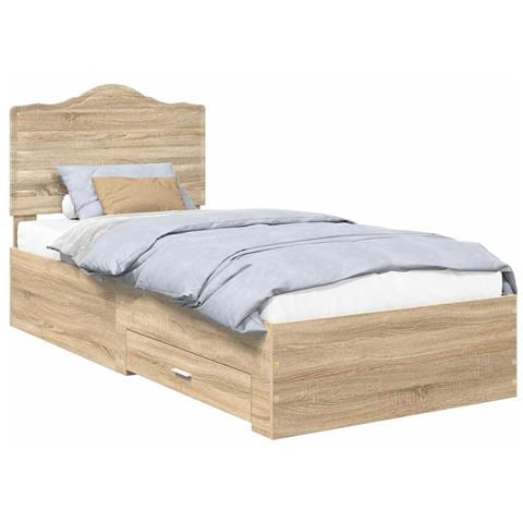 Struttura del letto con cassetto Rovere Sonoma 70 x 190 cm - Foto 1