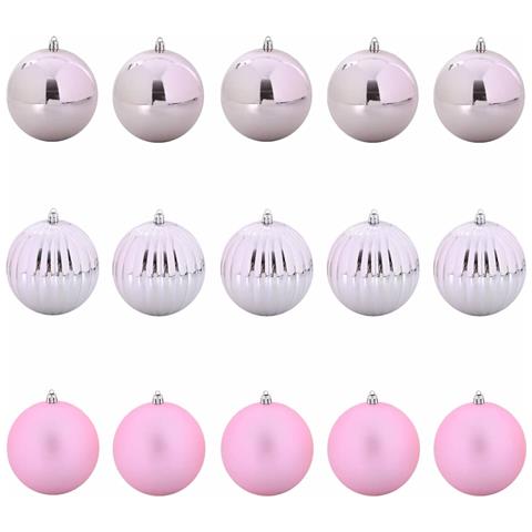 Set di Palle di Natale 15 pcs Rosa Plastica - Foto 1