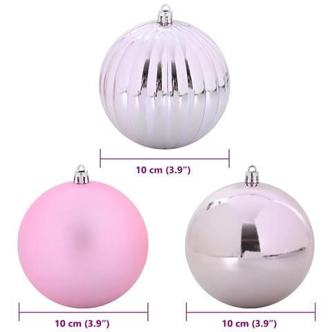 Set di Palle di Natale 15 pcs Rosa Plastica - Foto 5