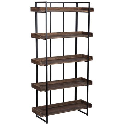 Scaffalatura In Legno E Metallo Con 5 Ripiani 90,5x34x177,5h Cm - Foto 1