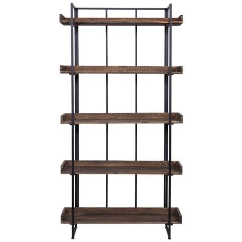 Scaffalatura In Legno E Metallo Con 5 Ripiani 90,5x34x177,5h Cm - Foto 2