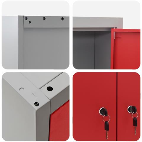 Set di armadi per attrezzi con lo scaffale 6 pcs Rosso - Foto 9
