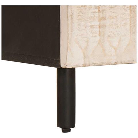 Armadio da Notte Bianco 50 x 33 x 60 cm Legno di mango massello - Foto 9