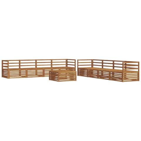Set di divani da esterno 9 pcs Naturale - Foto 1