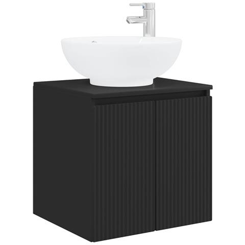 Mobile Lavabo da Parete Nero 49,5 x 44,5 x 65 cm - Foto 1