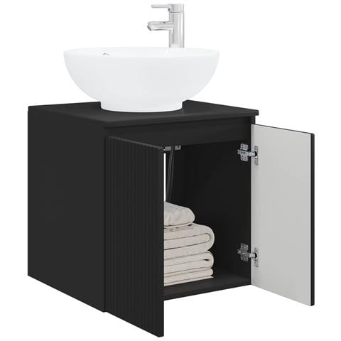 Mobile Lavabo da Parete Nero 49,5 x 44,5 x 65 cm - Foto 2