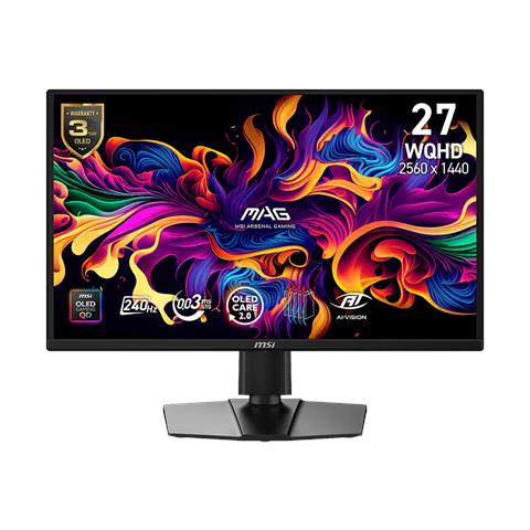 Monitor 26,5" QD-OLED MAG 272QPDE QD-OLED X24 Gaming 2560 x 1440 Pixel Wide Quad HD Tempo di Risposta 0,03 ms Frequenza di Aggiornamento 240 Hz Nero - Foto 1