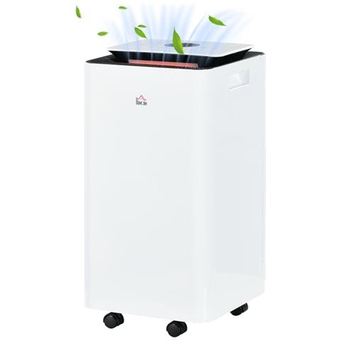 Deumidificatore Portatile da 10L con 5 Modalità, 2 Velocità, Timer 24h e Ruote, 25x25x50.5cm, Bianco - Foto 4