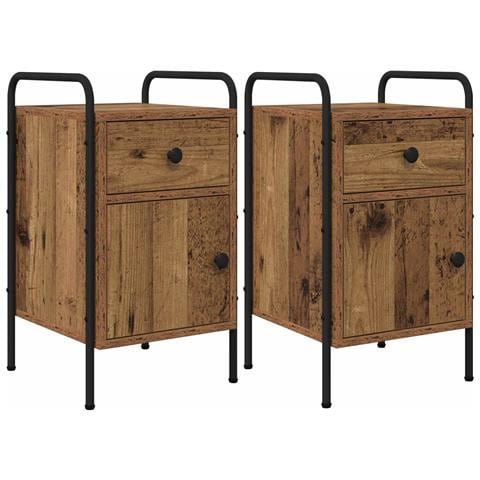 Armadio da Notte 2 pz Legno antico 35 x 36,5 x 61 cm - Foto 1