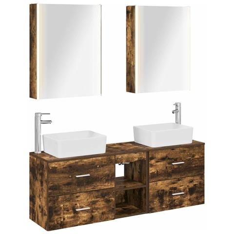 Set di mobili per il bagno 5 pcs Rovere Fumo - Foto 1
