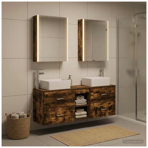Set di mobili per il bagno 5 pcs Rovere Fumo - Foto 2