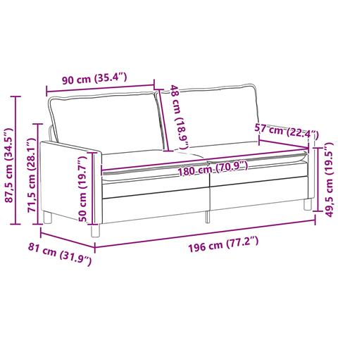 Set di divani 2 pz Blu Tessuto - Foto 2