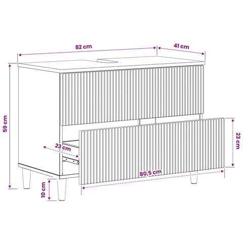 Armadio per Lavabo da Bagno ARNHEM Legno antico 82 x 41 x 59 cm - Foto 9