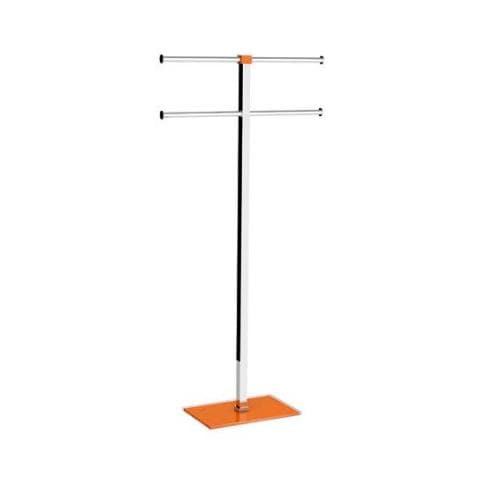 Piantana Portasciugamani Rainbow In Acciaio E Resina Arancio - Foto 1